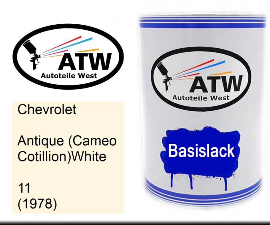 Chevrolet, Antique (Cameo Cotillion)White, 11 (1978): 500ml Lackdose, von ATW Autoteile West.